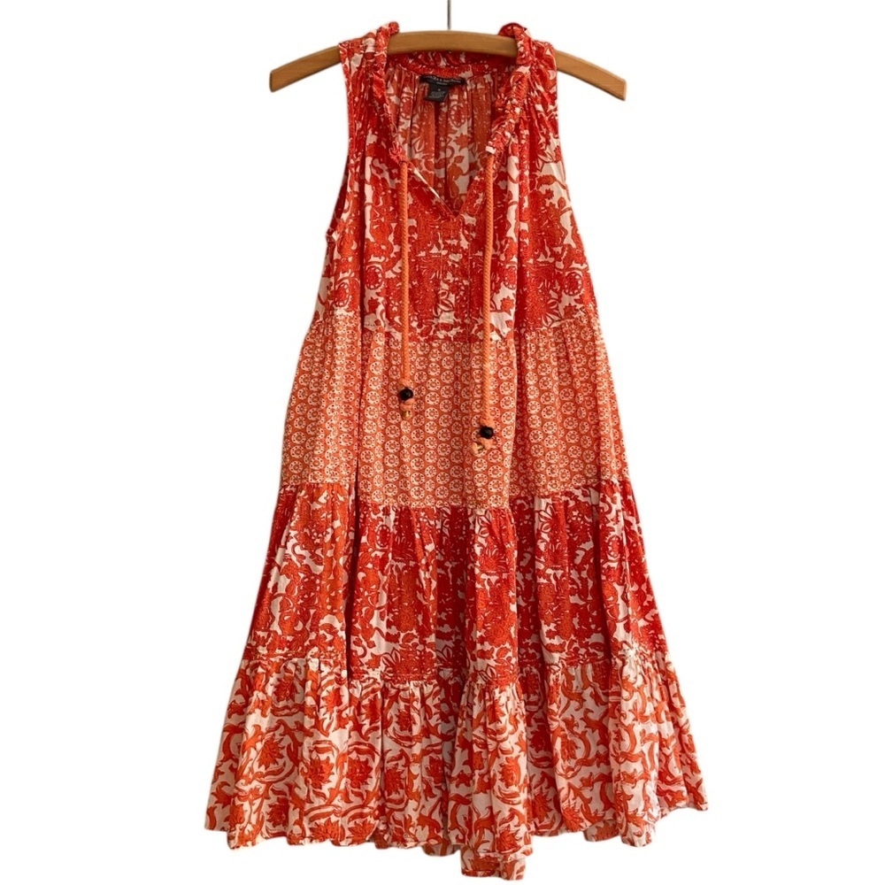 Chelsea & Theodore Sleeveless Ruffle Tiered Boho Hippie Dress Women’s Size Small